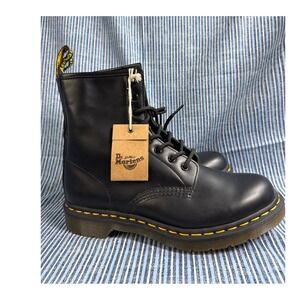 Dr. Martens Black Leather Moto Boots